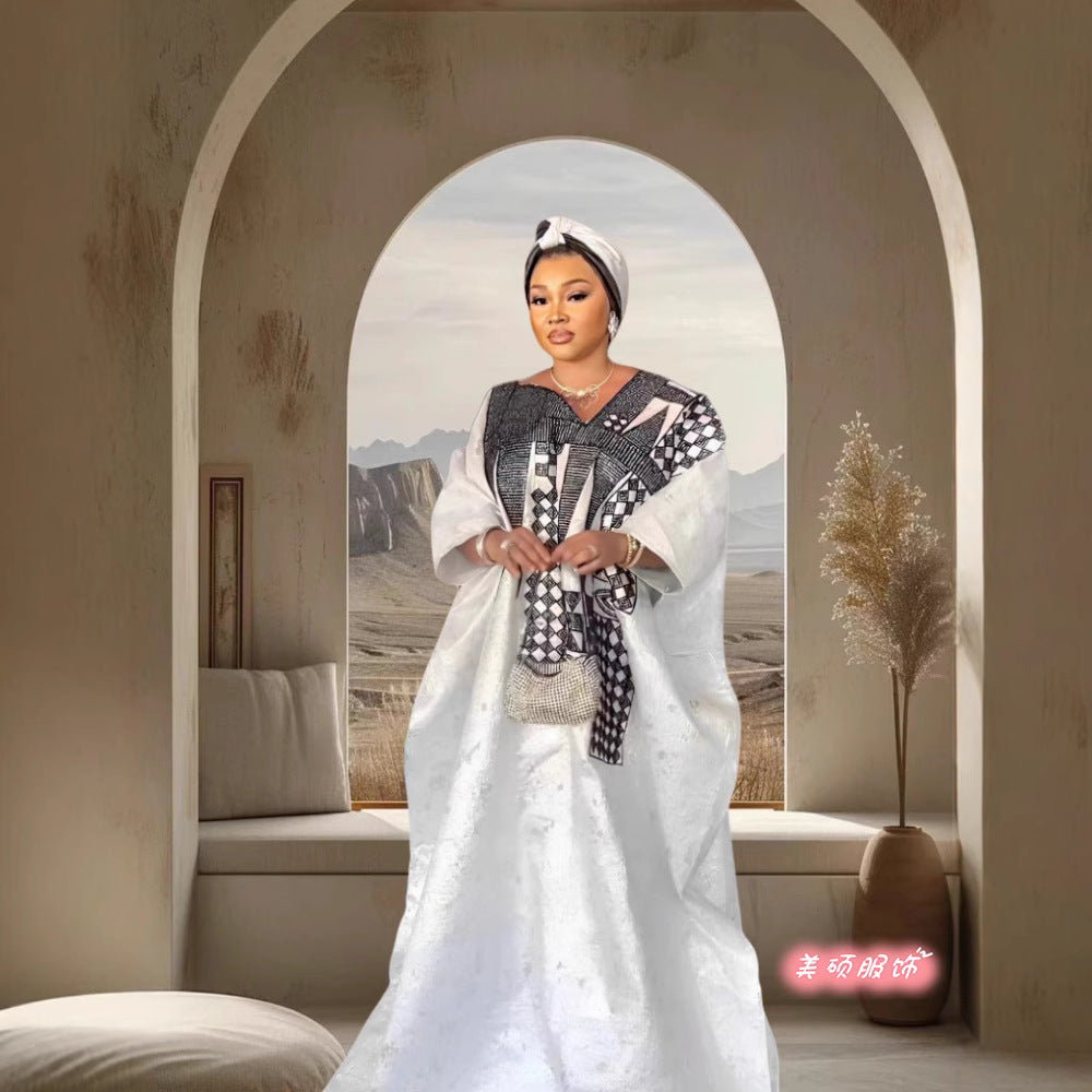 Damen Elegante ethnische Tunika mit erweiterten Ärmeln und einzigartigen Mustern R&B