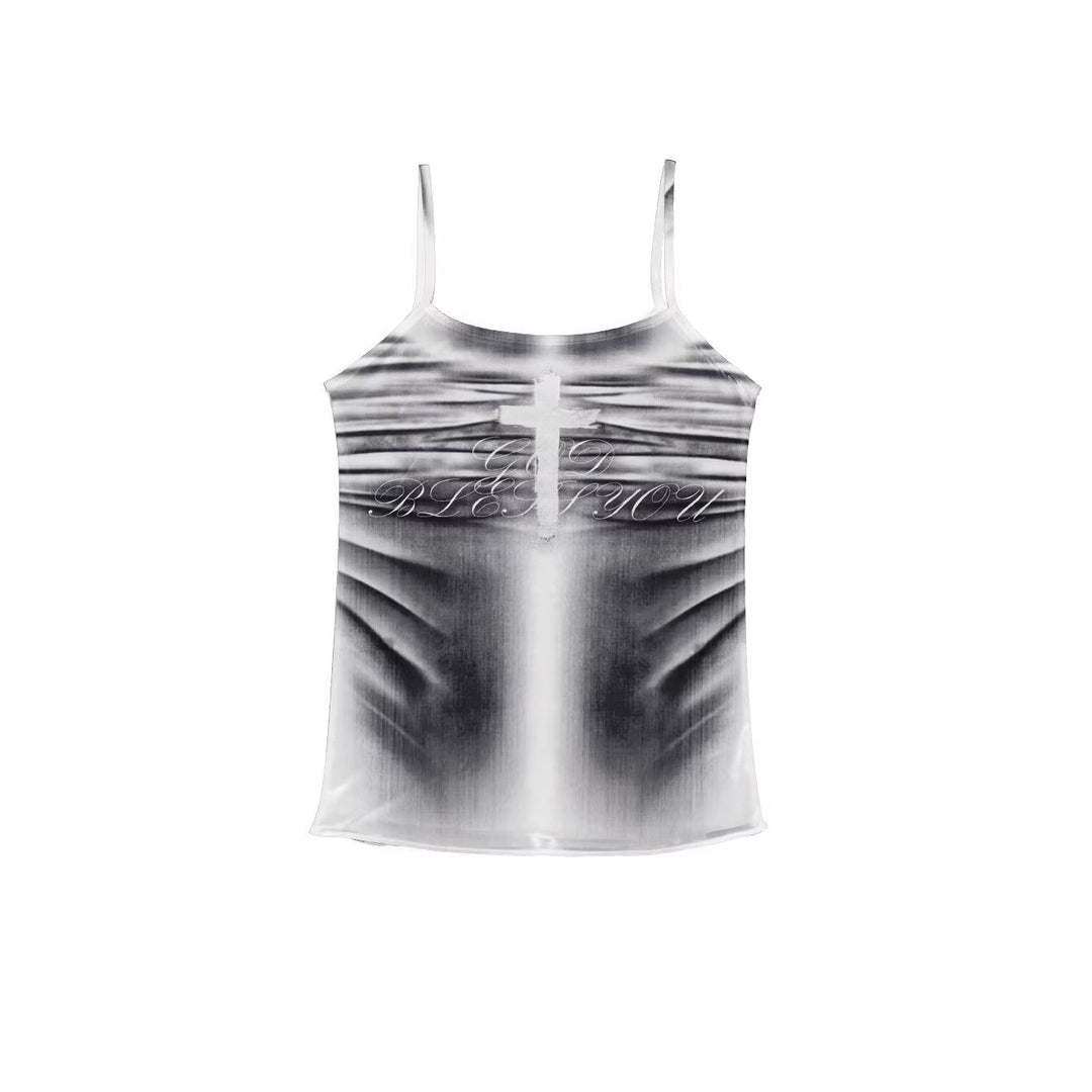 Damen lässiges Tanktop mit kreativem Grafikdesign R&B