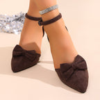 Damen elegante Slingback-Pumps mit zartem Schleifen-Detail R&B