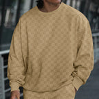 Herren lässiger Oversize-Pullover mit strukturierter Oberfläche und weitem Schnitt R&B