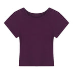 Damen Cropped T-Shirt mit modischem Rundhalsausschnitt und lässigem Design