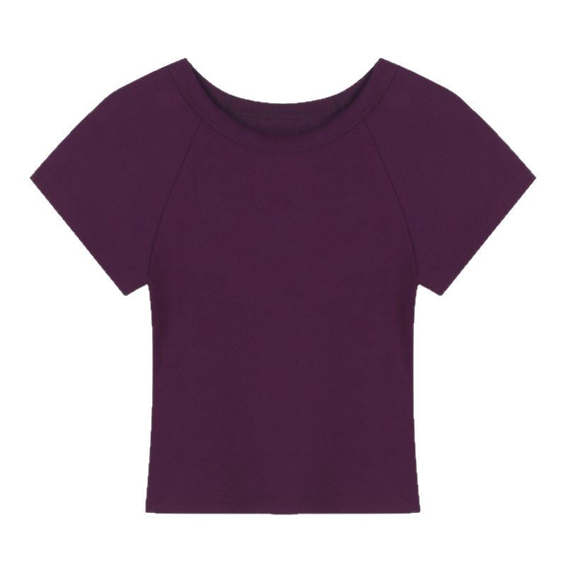 Damen Cropped T-Shirt mit modischem Rundhalsausschnitt und lässigem Design