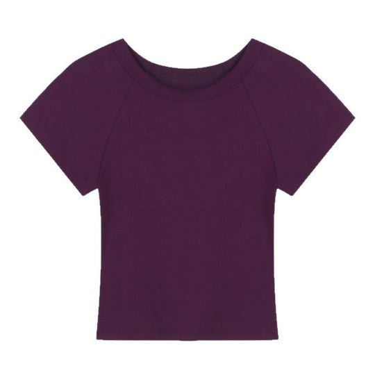 Damen Cropped T-Shirt mit modischem Rundhalsausschnitt und lässigem Design