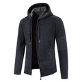 Herren Strickjacke mit Kapuze und modernen Strukturelementen R&B