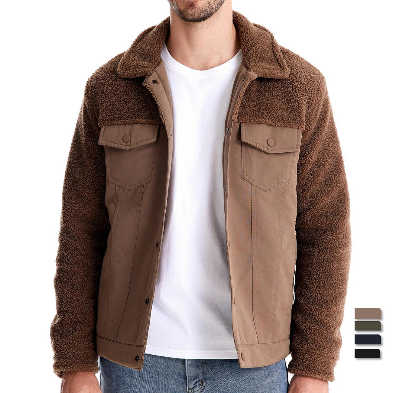 Herren gefütterte Jacke im Jeansstil