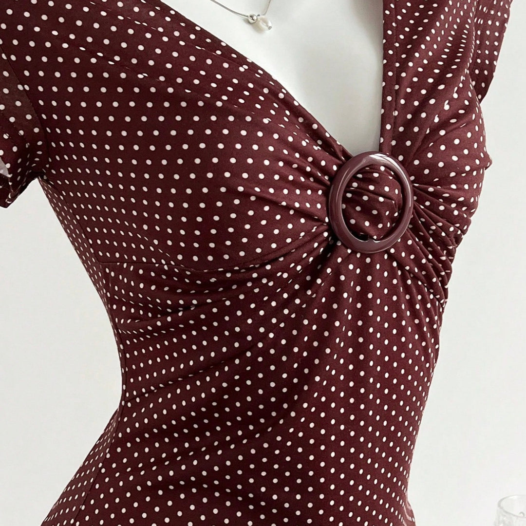 Damen Figurschmeichelndes Shirt mit dekorativem Ringdetail R&B