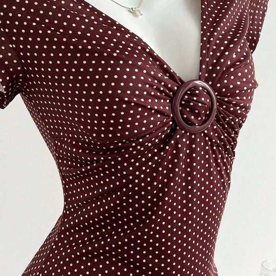 Damen Figurschmeichelndes Shirt mit dekorativem Ringdetail R&B
