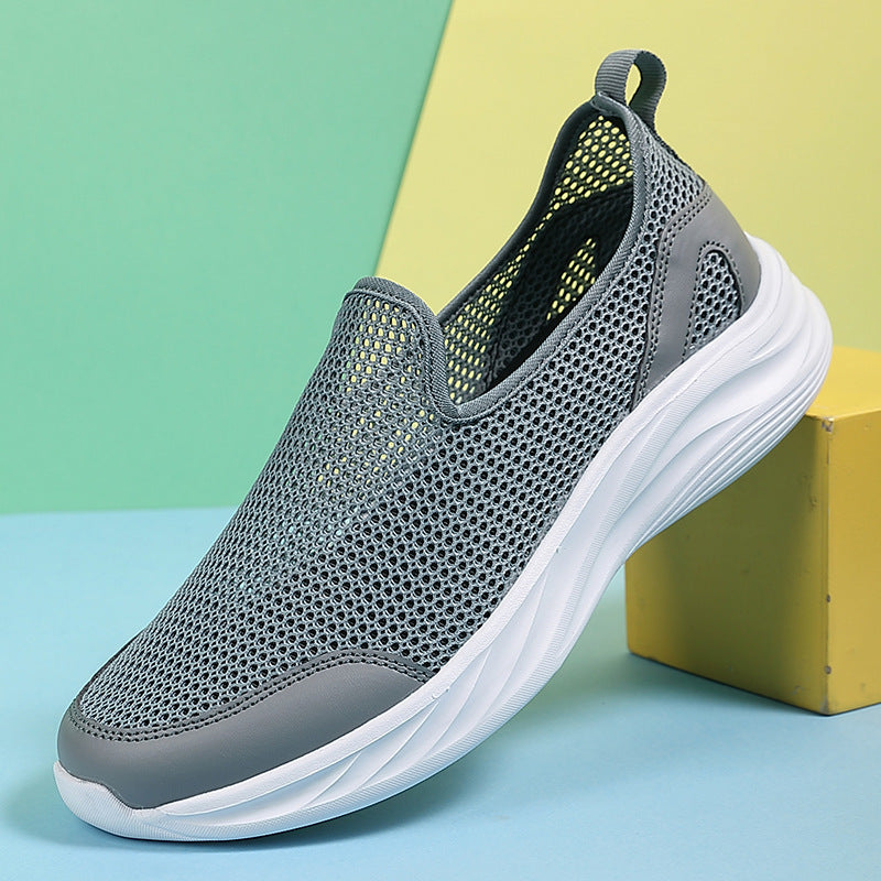 Herren nan atmungsaktiver Netz-Sportschuh mit Schlupfform und stoßdämpfender Laufsohle R&B