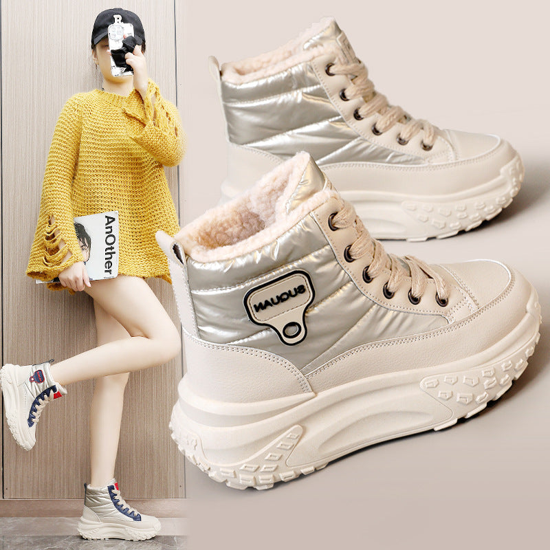 Damen Winterliche High-Top Sneaker mit kuscheligem Innenfutter und robustem Sohlenprofil R&B