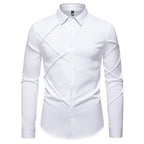 Herren Langarmhemd mit asymmetrischem Design R&B