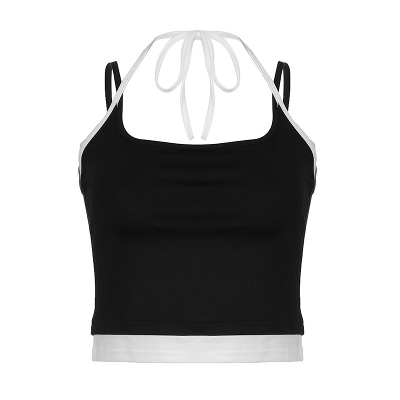 Damen Sportliches Crop-Top mit verstellbaren Trägern und neutralem Design R&B