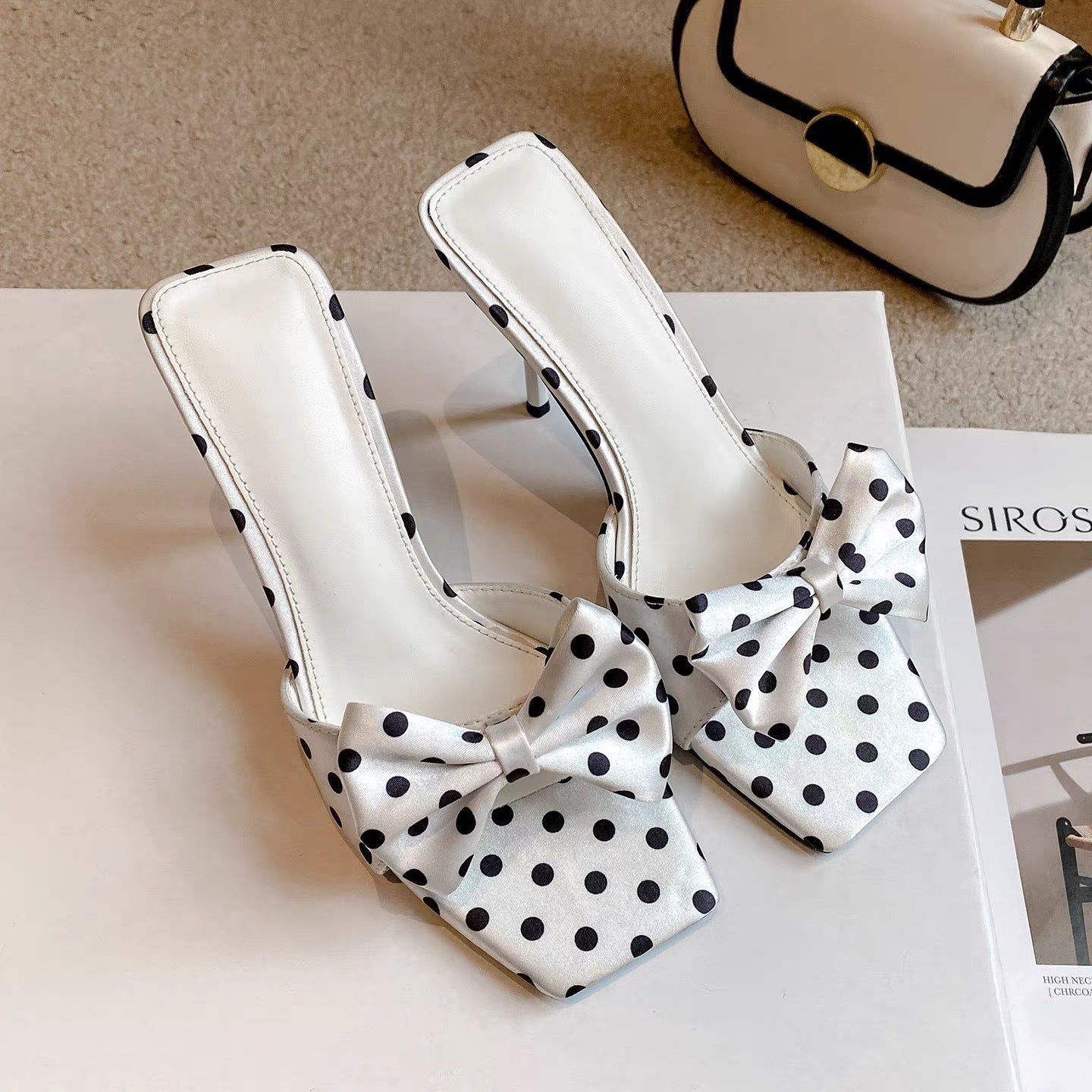 Damen Slingback-Absatzsandalen mit eleganter Schleife und hochwertigem Obermaterial EB