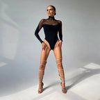 Damenbody mit transparenten Ärmeln und schickem Bustier-Design R&B