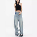 Damen Weite High-Waist Jeans im lässigen Schnitt R&B