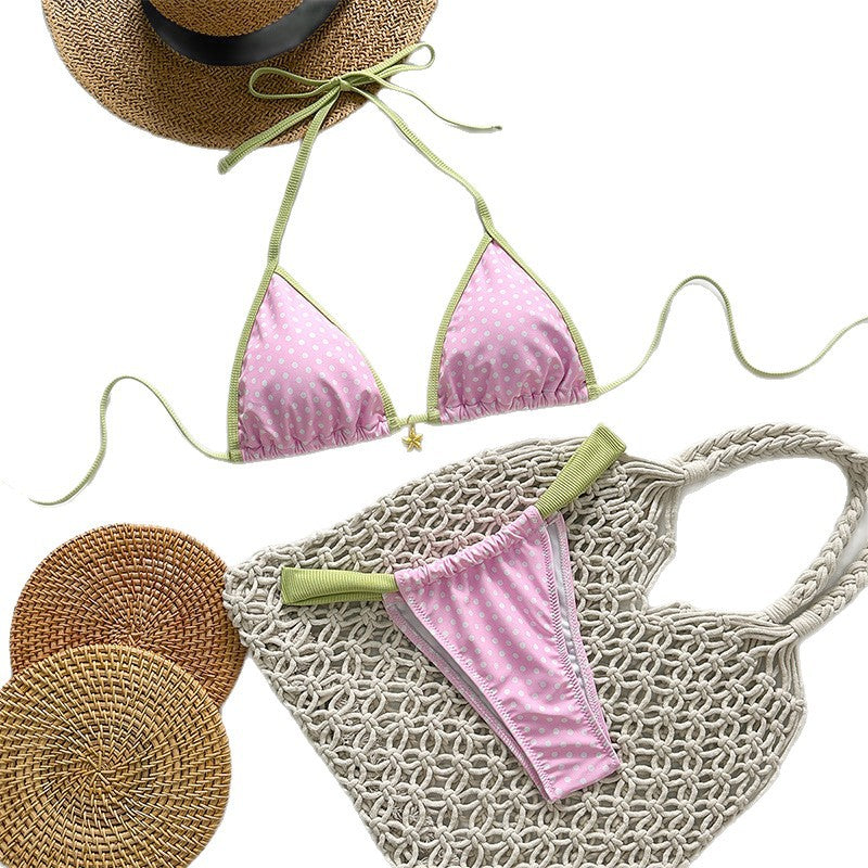 Damen Triangel-Bikini mit stilvollen Punktemuster R&B