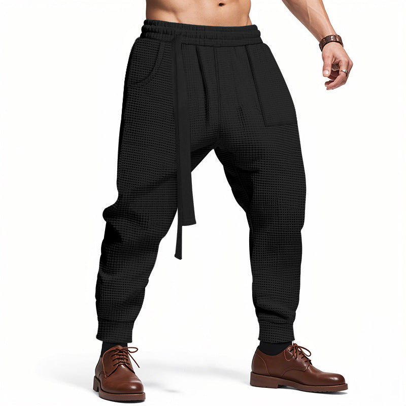 Herren lässige Struktur-Sweatpants mit verstellbarem Kordelzug R&B