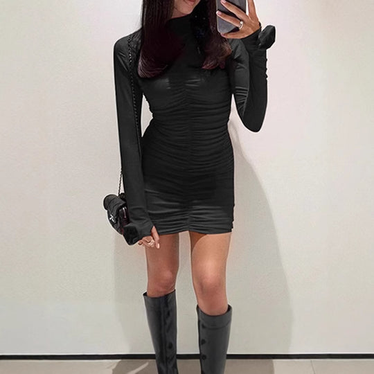 Damen figurbetontes Langarmkleid R&B
