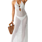 Damen transparenter Häkelstrandkleid R&B