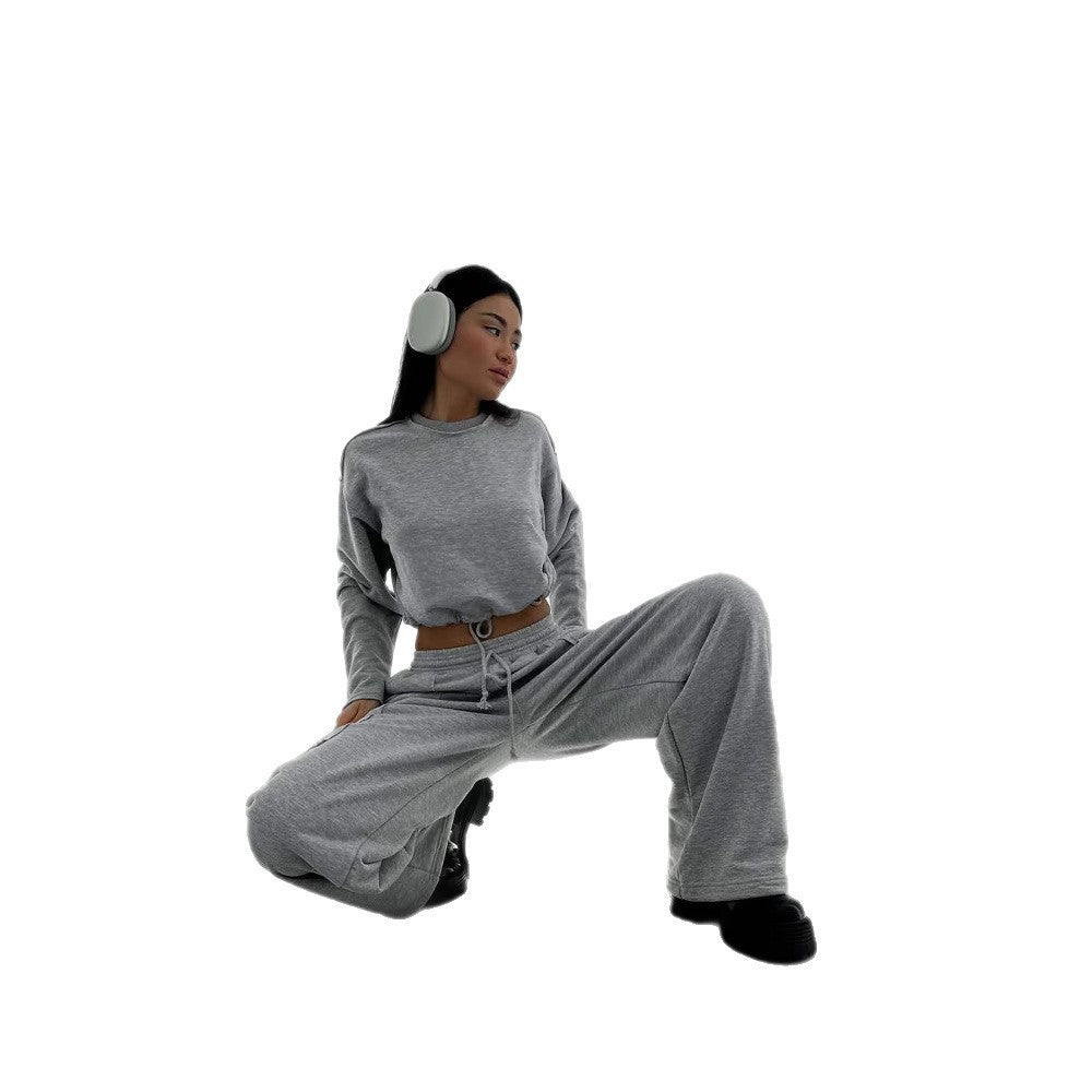 Damen lässiges Sweatshirt mit elastischem Tunnelzug R&B