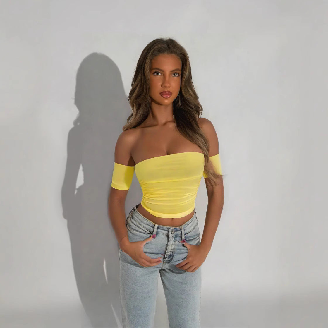 Damen Off-Shoulder Body mit figurbetonendem Schnitt