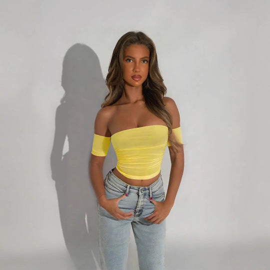 Damen Off-Shoulder Body mit figurbetonendem Schnitt R&B