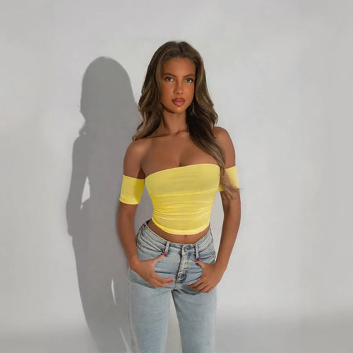 Damen Off-Shoulder Body mit figurbetonendem Schnitt R&B