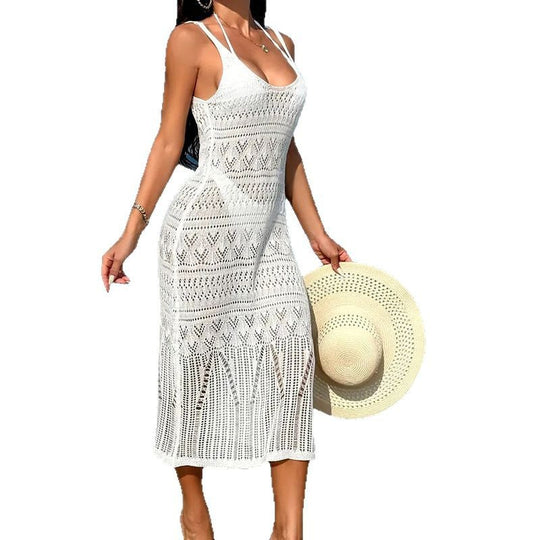 Damen lässiges Häkel-Strandkleid R&B