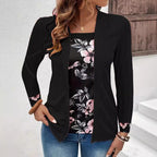 Damen Strickjacke mit floralem Design und langen Ärmeln