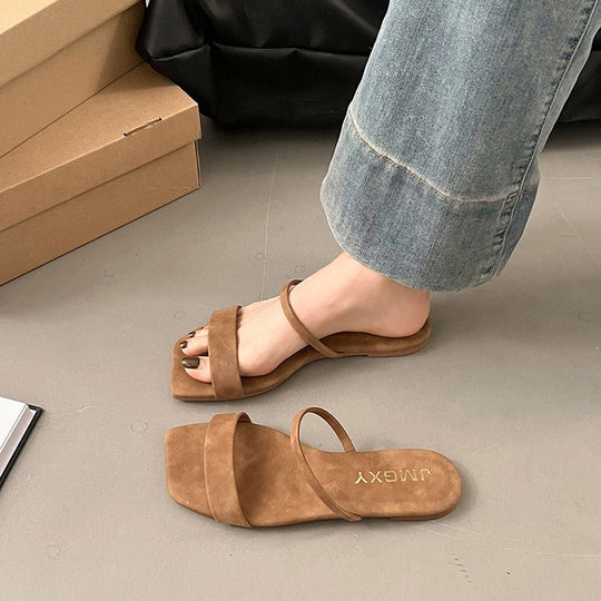 Damen elegante Minimalistische Riemchen-Sandalen R&B