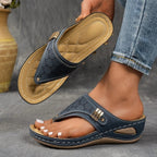 Damen Zehentrenner-Sandalen mit eleganter Perforation R&B