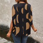 Damen Bluse mit modischem Grafikdruck und lockerer Passform R&B