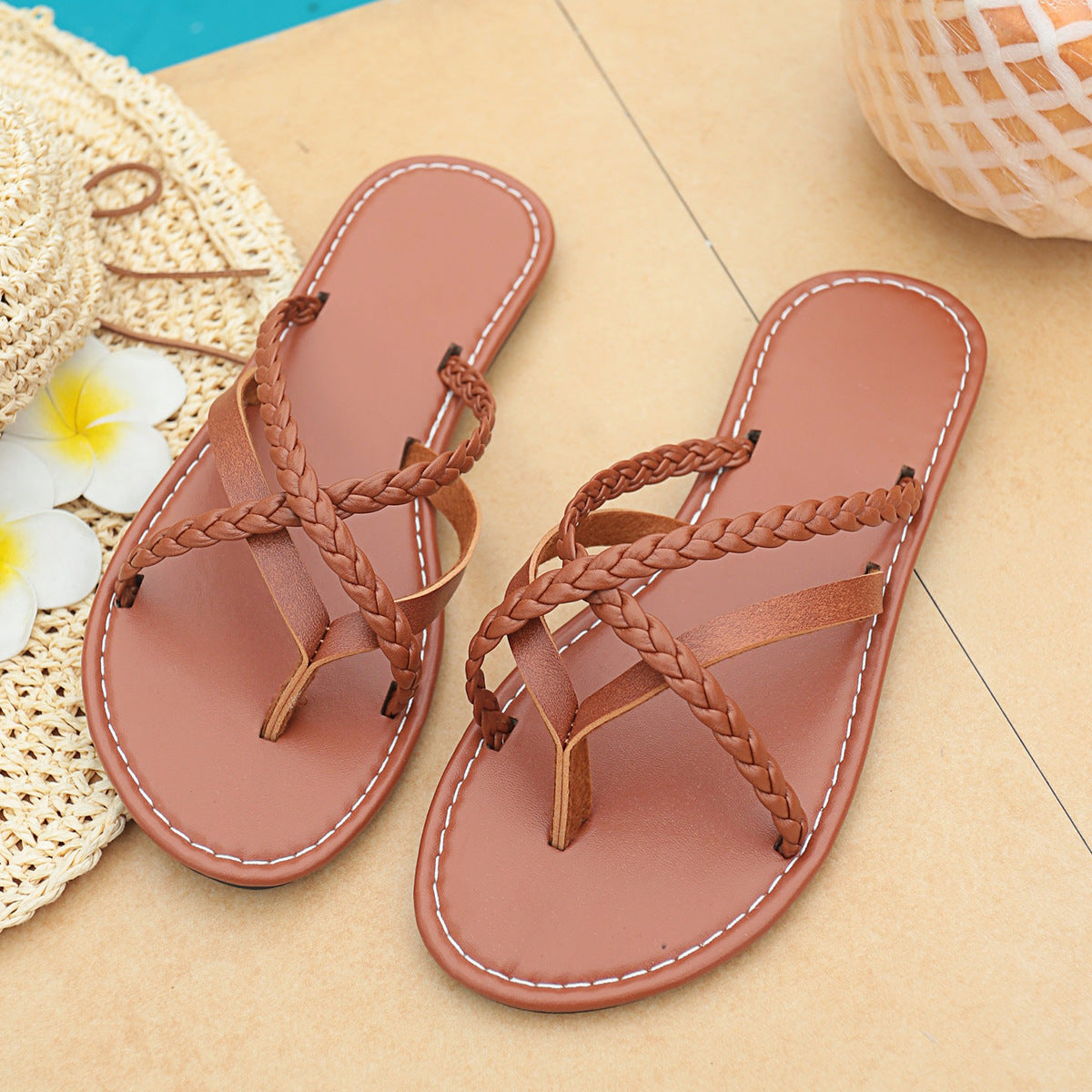 Damen elegante geflochtene Sandalen R&B