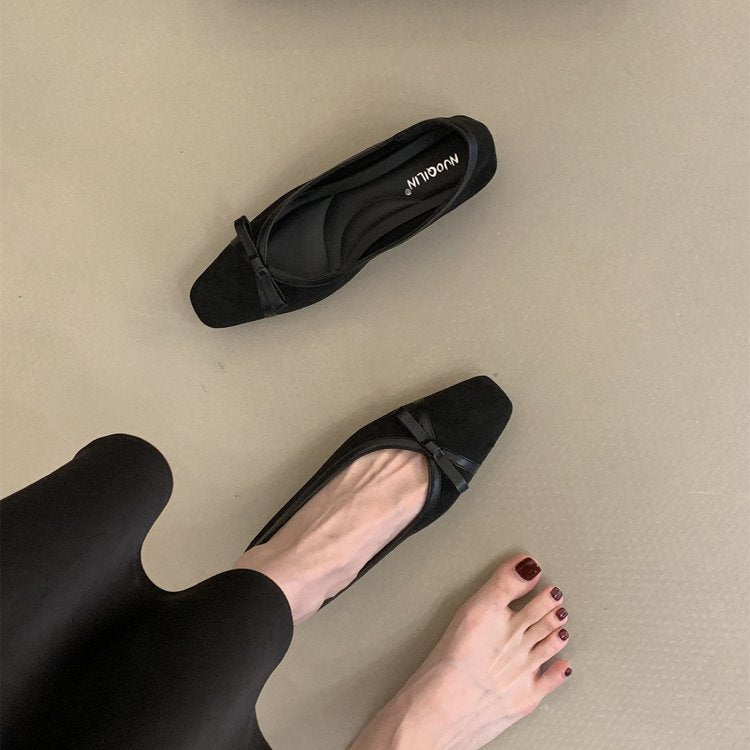 Damen elegante Mokassins mit dekorativem Schleifenakzent R&B