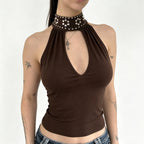 Damen Elegantes Haltertop mit funkelnden Akzenten R&B