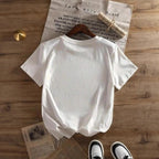 Damen lässiges T-Shirt mit auffälligem Vintage-Print R&B