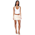 Damen Elegantes Oberteil mit tiefem V-Ausschnitt und asymmetrischem Design R&B