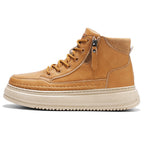Damen Hohe Schnürstiefel mit seitlichem Reißverschluss und dämpfender Sohle R&B