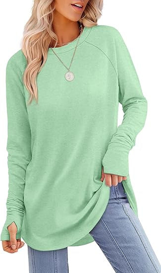 Damen lässiger Langarmshirt mit modernem Schnitt R&B