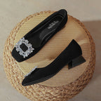 Damen Ballerinas mit funkelndem Kristallschmuck
