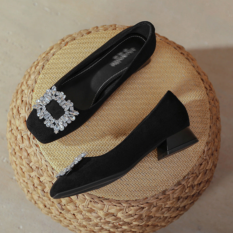 Damen Ballerinas mit funkelndem Kristallschmuck