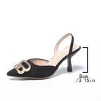Damen Slingback Pumps mit elegantem Schmuckdetail R&B