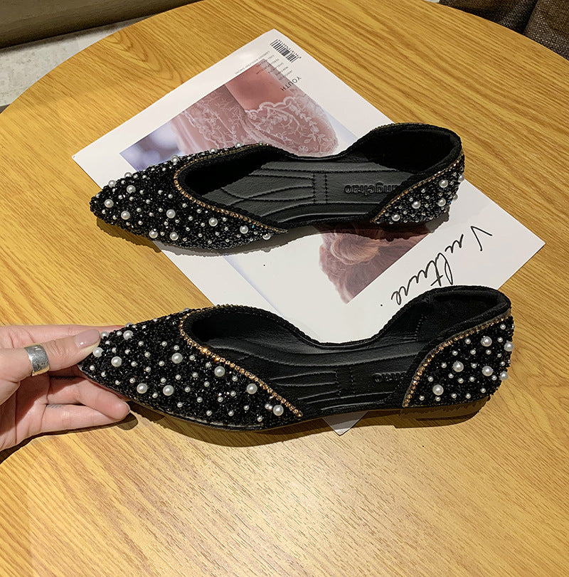 Damen Ballerinas mit funkelnden Perlenapplikationen und verziertem Obermaterial R&B