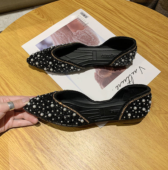 Damen Ballerinas mit funkelnden Perlenapplikationen und verziertem Obermaterial R&B