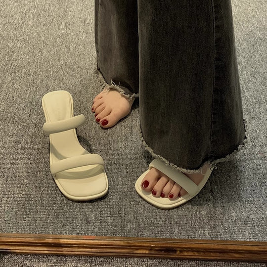 Damen eleganten und komfortablen Mules mit Blockabsatz R&B