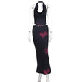 Damen elegantes Maxikleid mit schulterfreiem Design und fließendem Saum R&B