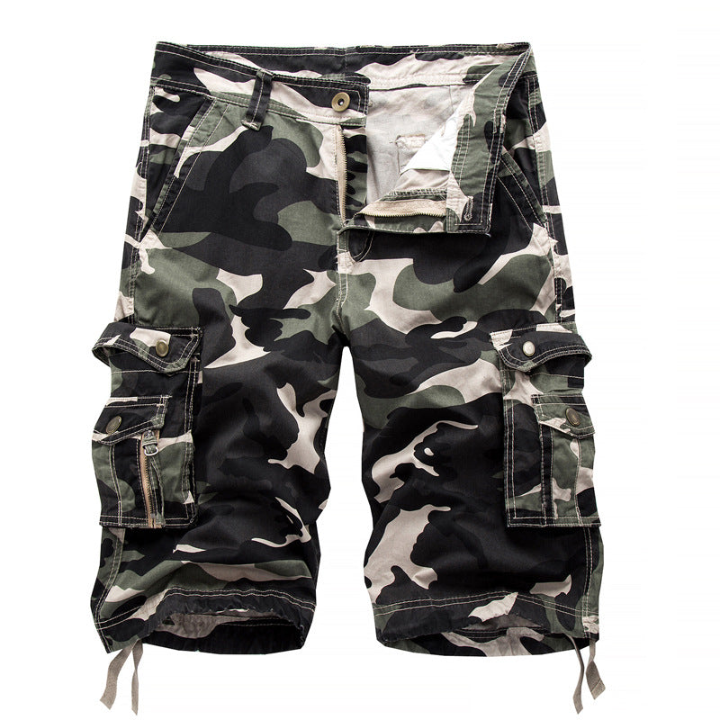 Herren taktische Cargoshorts mit multifunktionalen Taschen und verstellbarem Kordelzug R&B