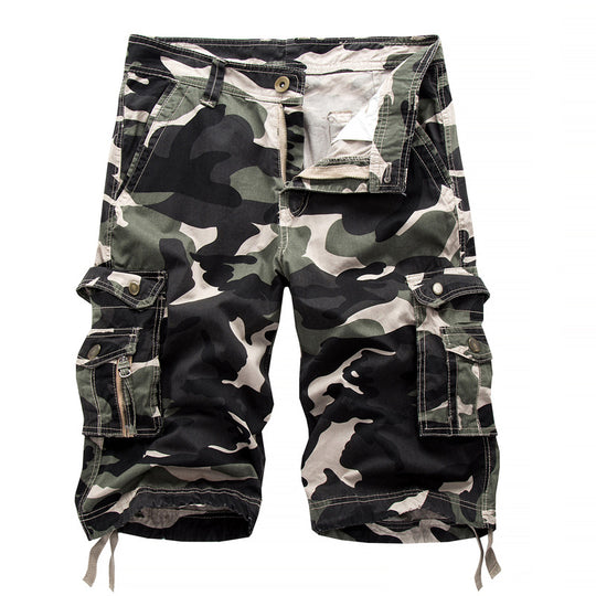 Herren taktische Cargoshorts mit multifunktionalen Taschen und verstellbarem Kordelzug R&B