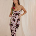 Damen Elegantes Maxikleid mit floralem Print und Spaghettiträgern R&B