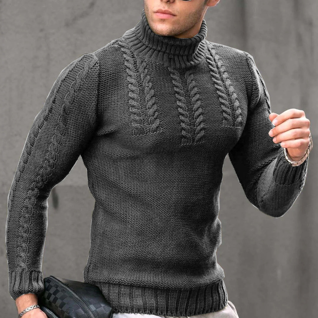 Herren Strickpullover mit hochstehendem Kragen R&B