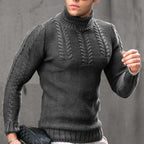 Herren Strickpullover mit hochstehendem Kragen